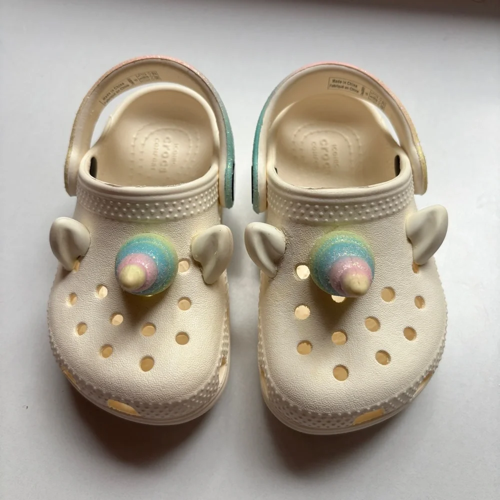 CROCS Kid Unicorn Clogs Toddler Classic I AM Rainbow Unicorn Clog Size C6 Size 6